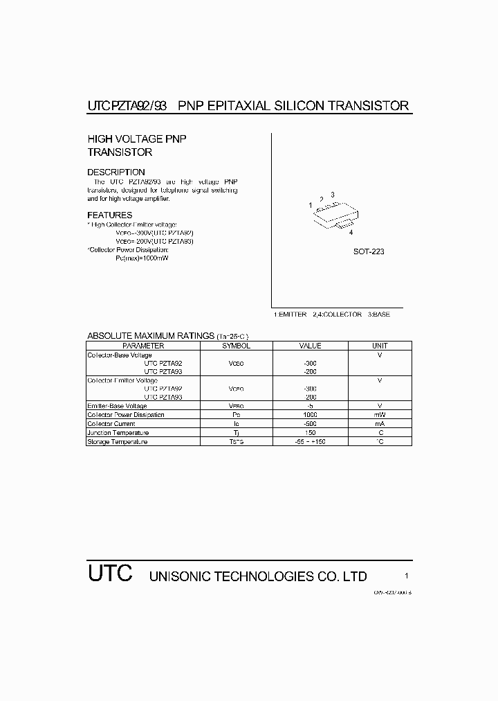PZTA92_1087995.PDF Datasheet