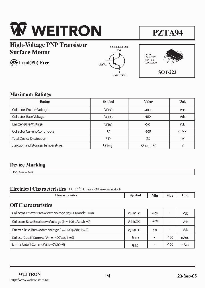 PZTA94_1087999.PDF Datasheet