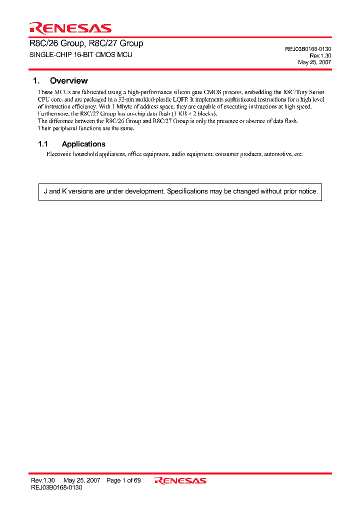 R8C27_1300517.PDF Datasheet