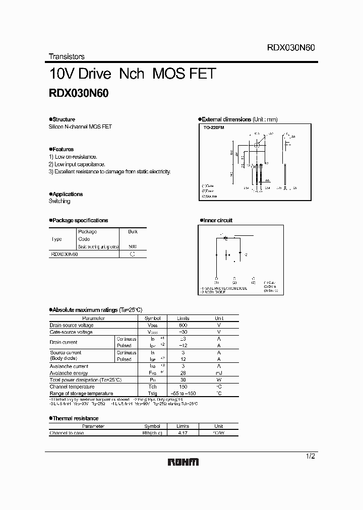 RDX030N60_1301026.PDF Datasheet