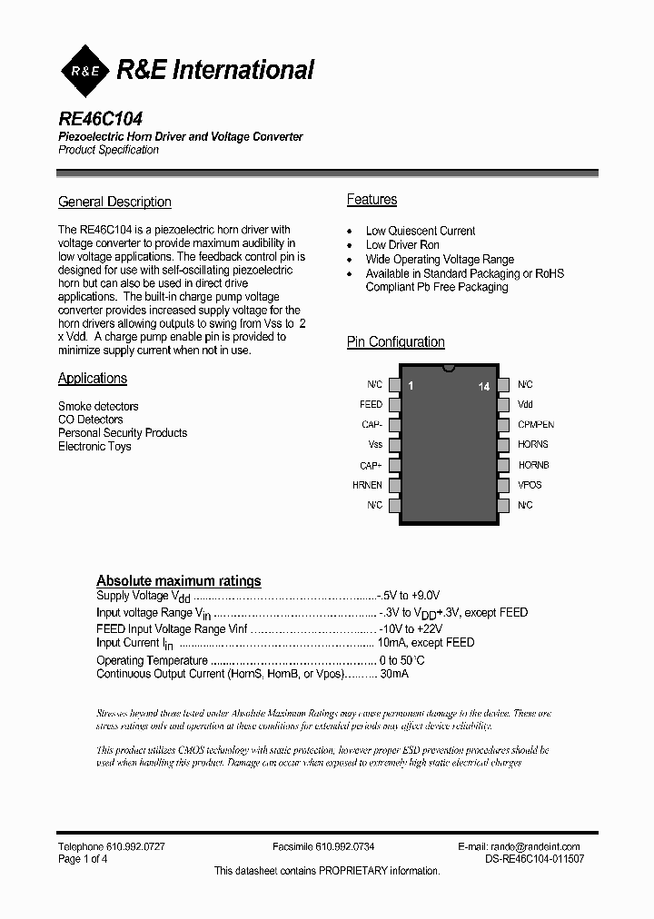 RE46C104_1039731.PDF Datasheet