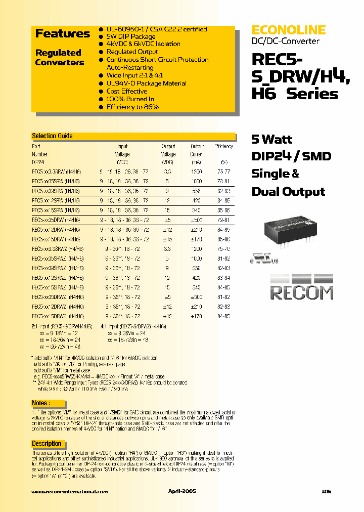 REC5-1233SRWH4_1116106.PDF Datasheet
