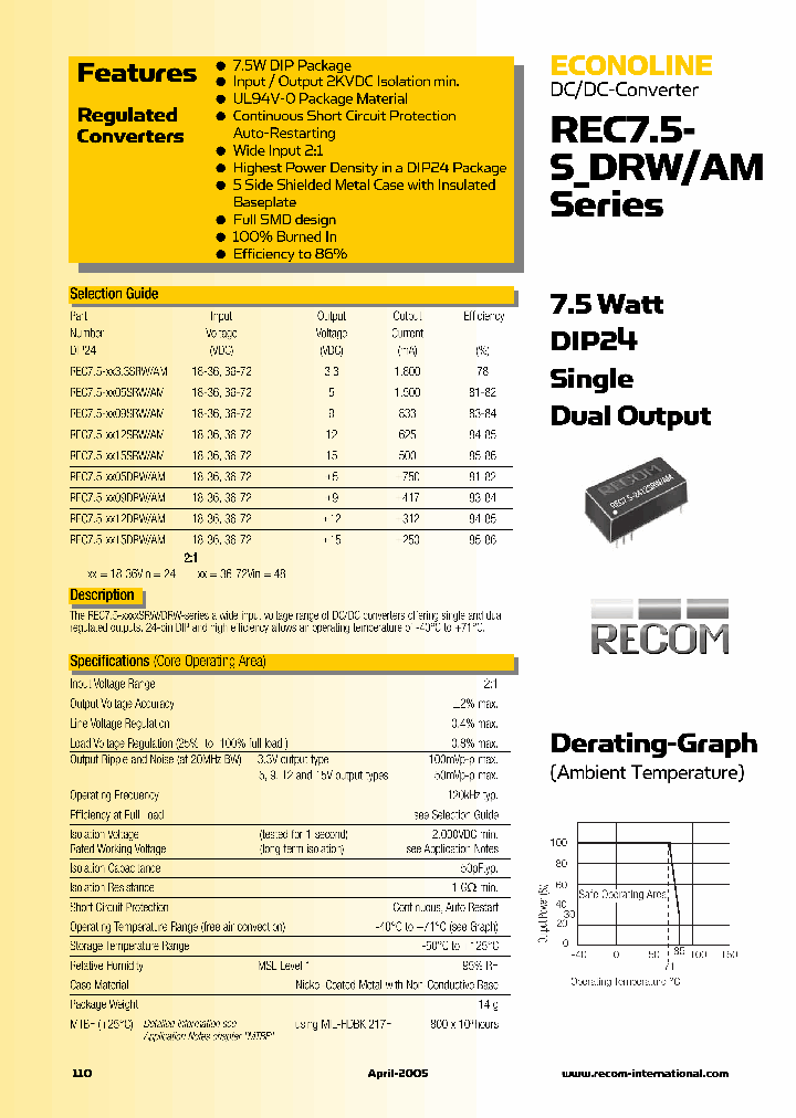 REC75-4833SRWAM_1301091.PDF Datasheet