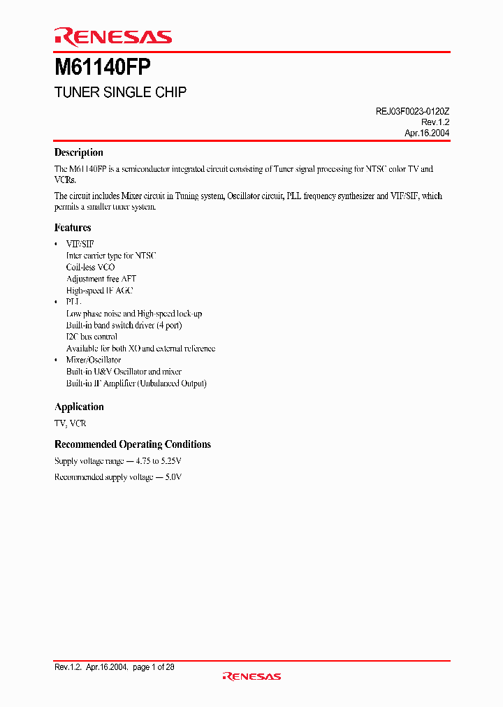 REJ03F0023M61140FP_1301138.PDF Datasheet
