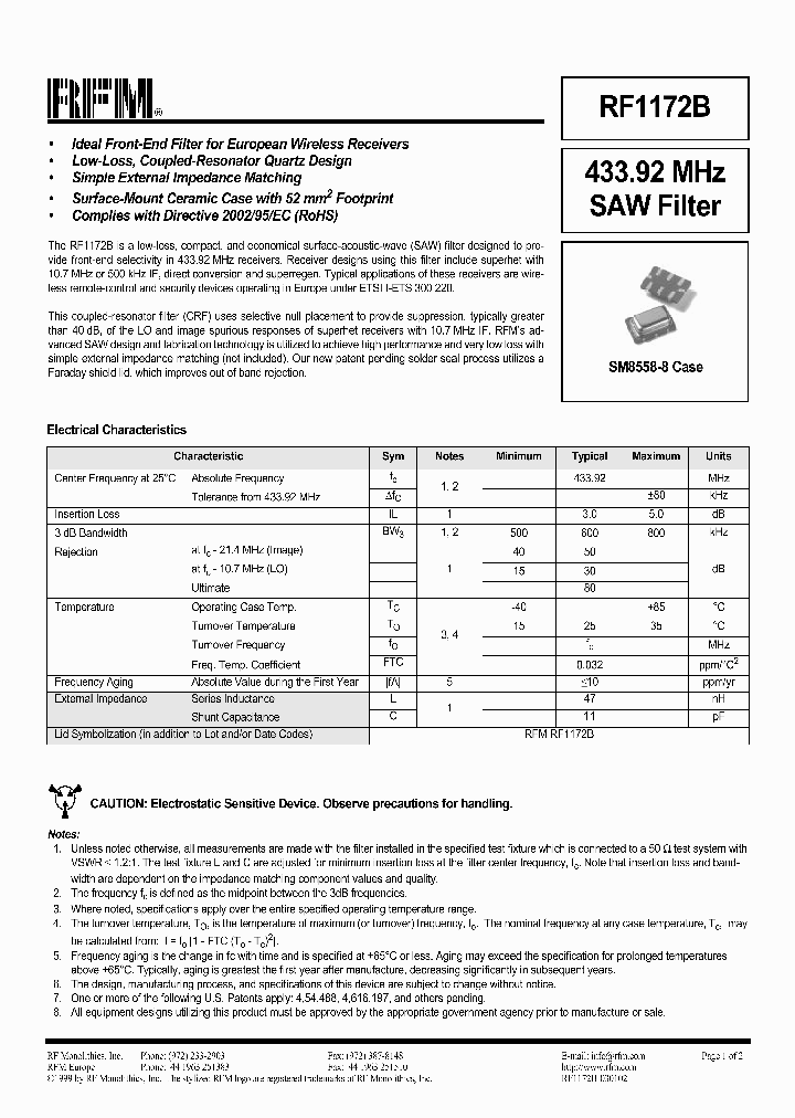 RF1172B_1301168.PDF Datasheet
