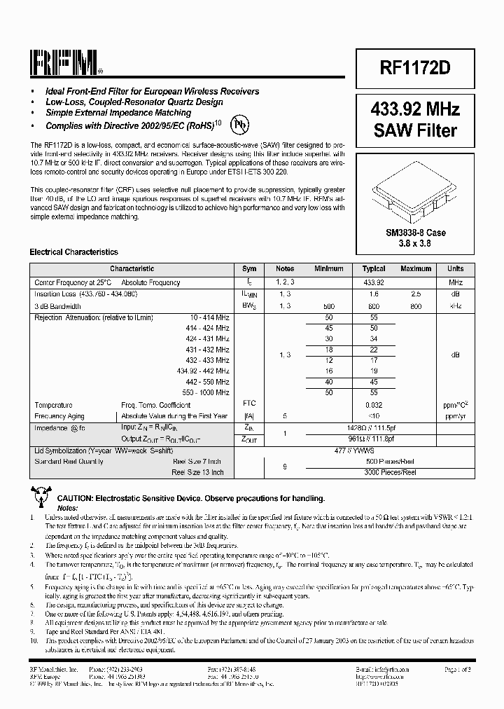 RF1172D_1301170.PDF Datasheet