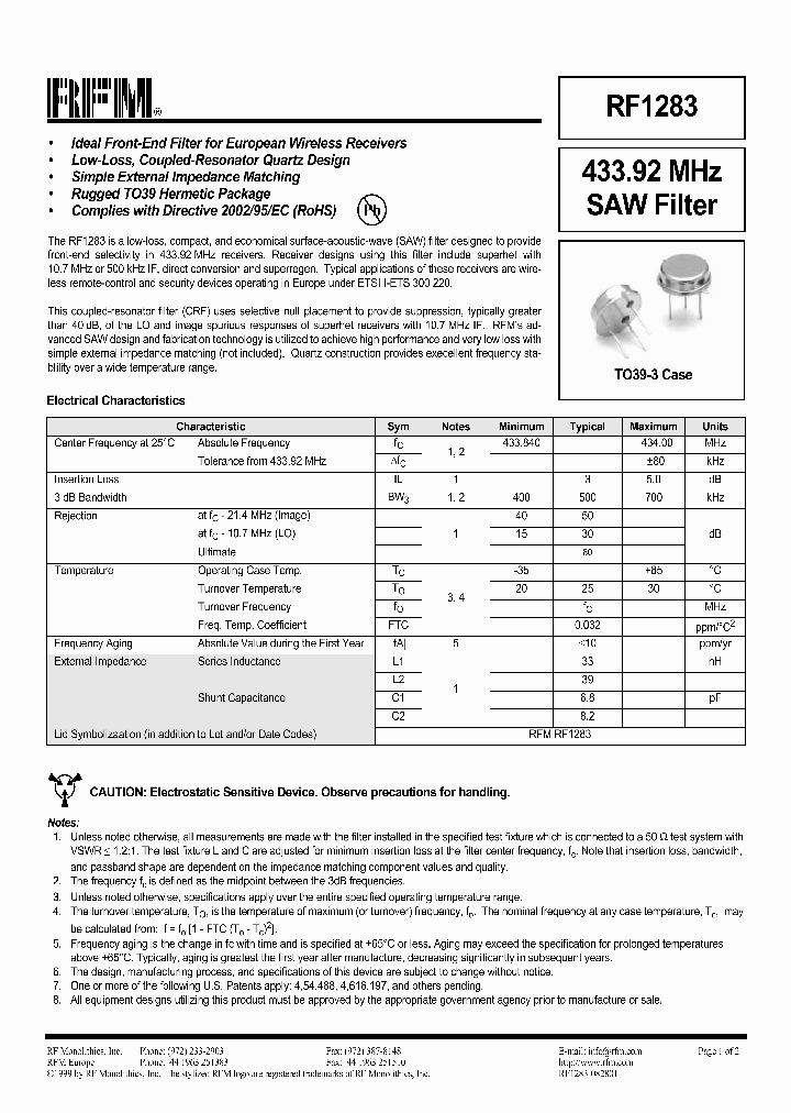 RF1283_1301184.PDF Datasheet