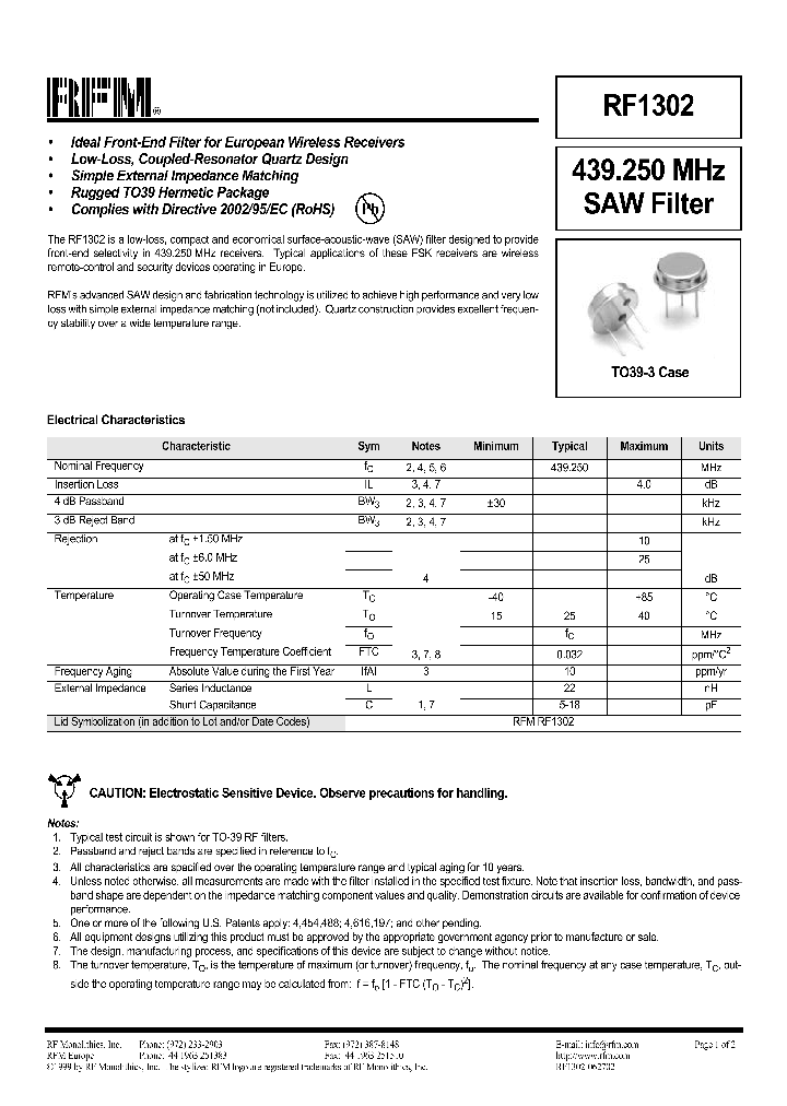 RF1302_1301188.PDF Datasheet