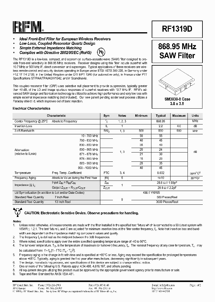 RF1319D_1301190.PDF Datasheet