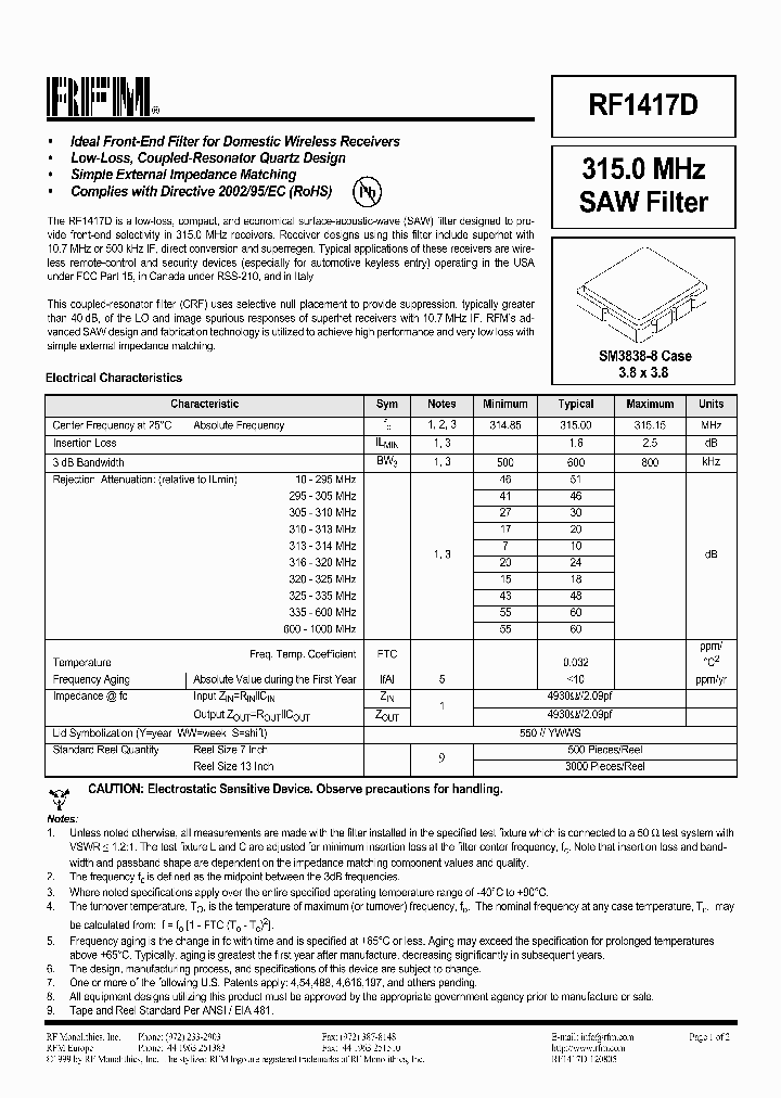 RF1417D_1301208.PDF Datasheet
