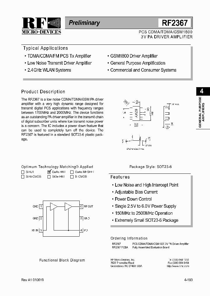 RF2367PCBA_1301334.PDF Datasheet