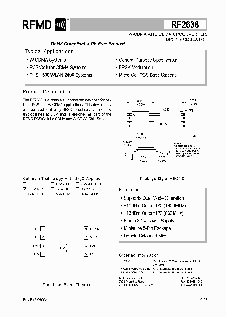 RF2638PCBA-DO_1122368.PDF Datasheet