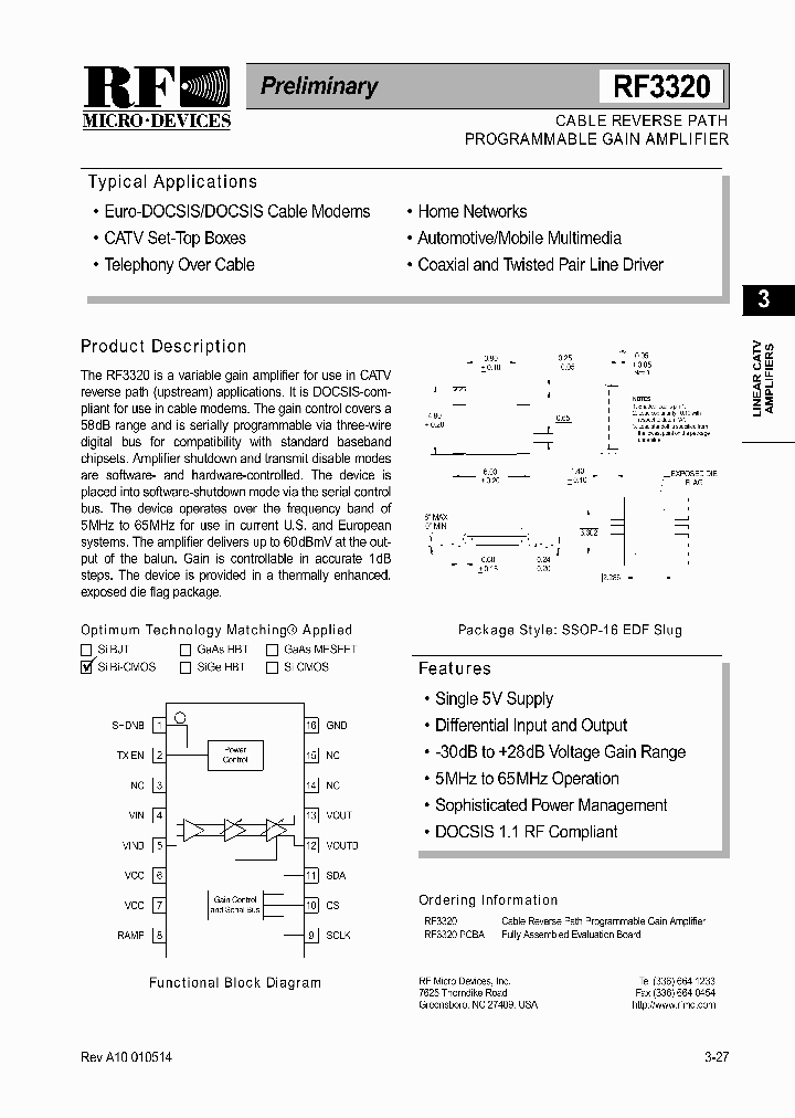 RF3320PCBA_1301453.PDF Datasheet