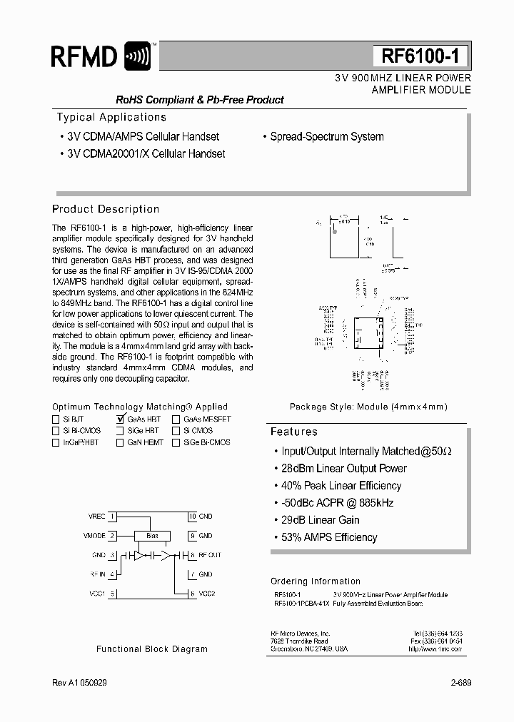 RF6100-106_1301507.PDF Datasheet