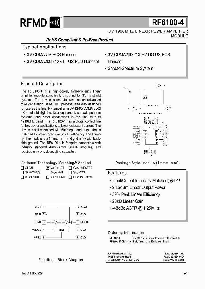 RF6100-406_1301510.PDF Datasheet