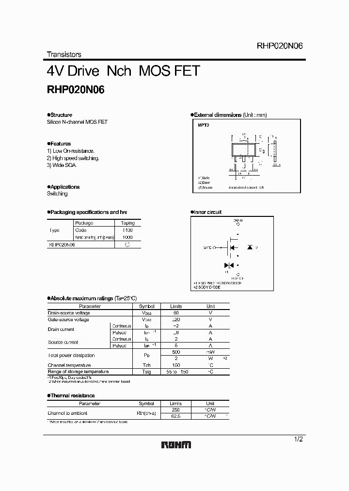RHP020N06_1301793.PDF Datasheet