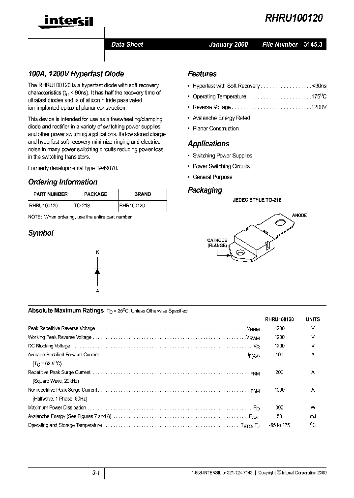 RHRU100120_1301827.PDF Datasheet