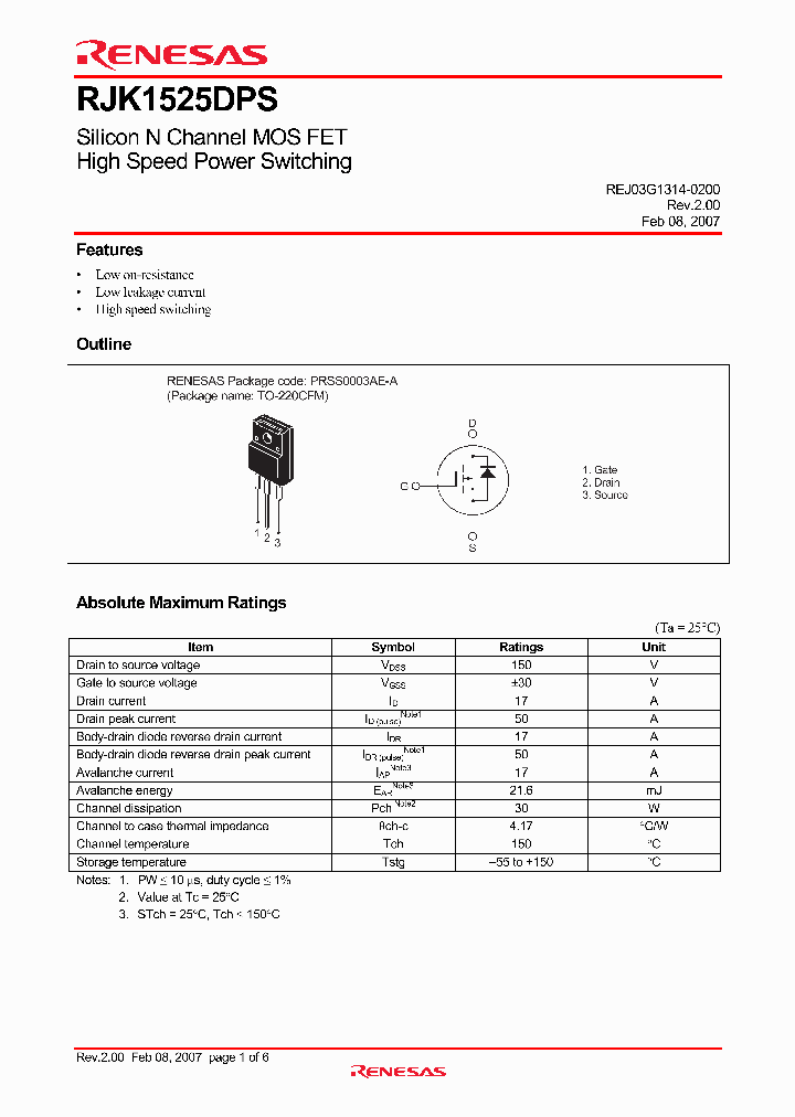 RJK1525DPS-00-T2_1301908.PDF Datasheet