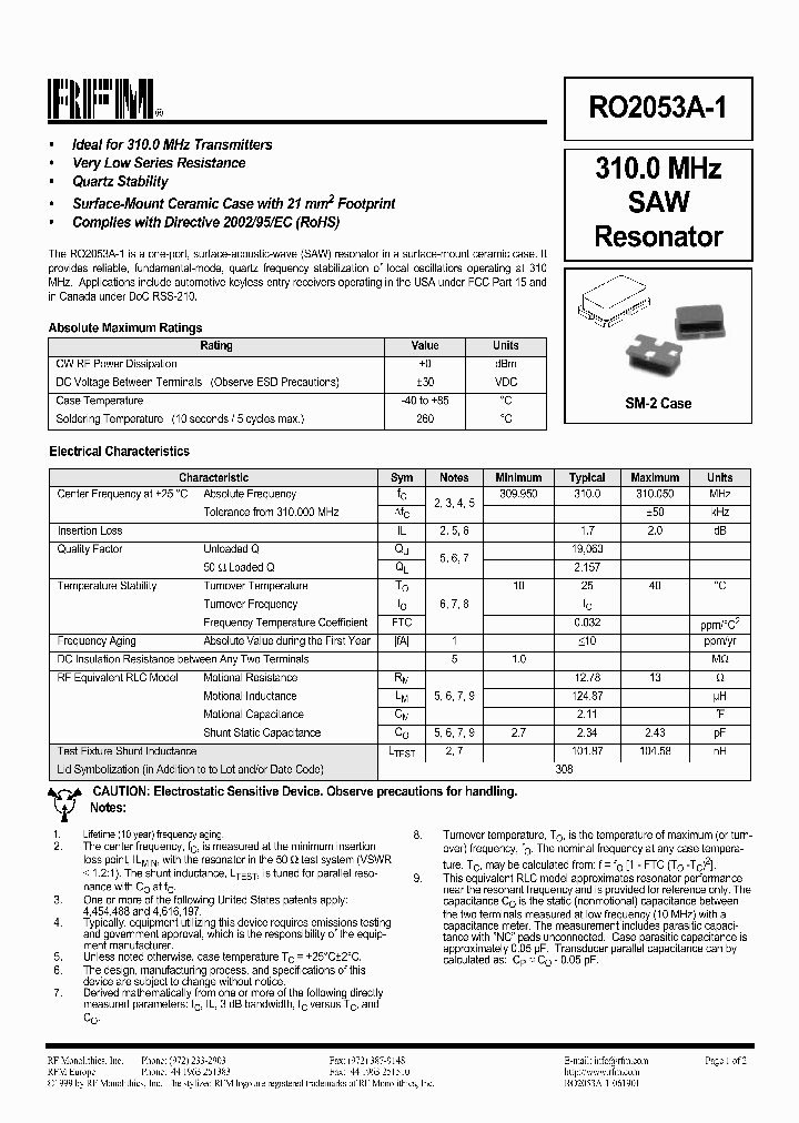 RO2053A-1_1302405.PDF Datasheet