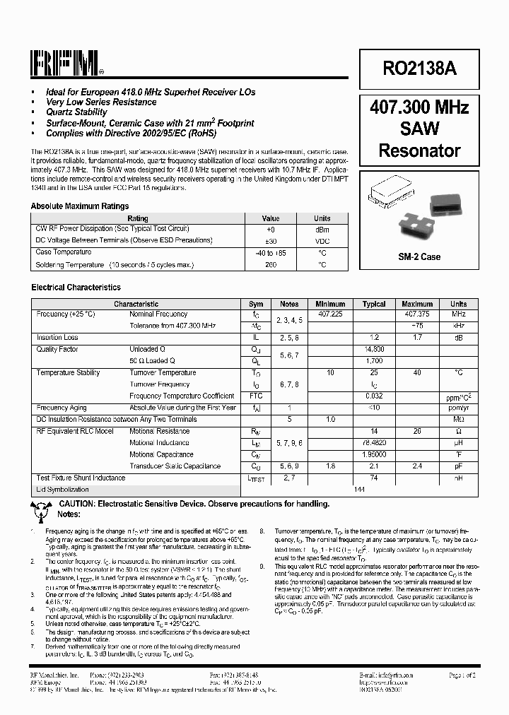 RO2138A_1302456.PDF Datasheet