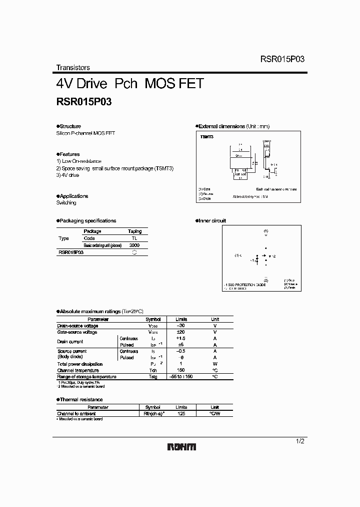 RSR015P03_1302798.PDF Datasheet