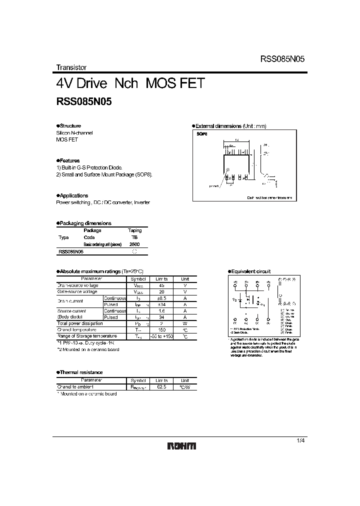 RSS085N05_1302808.PDF Datasheet