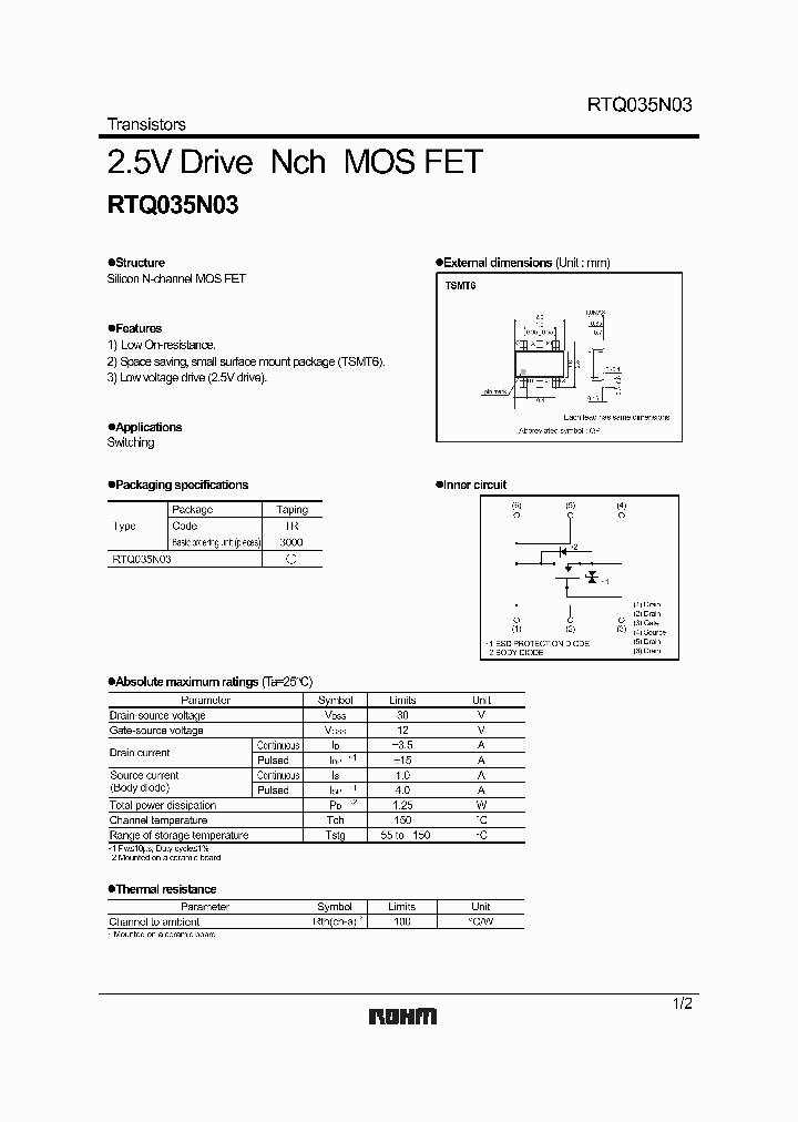 RTQ035N03_1302933.PDF Datasheet