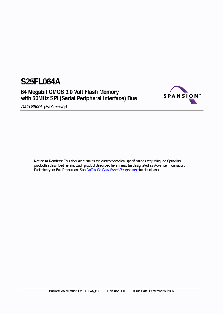 S25FL064A0LMAI000_1100128.PDF Datasheet