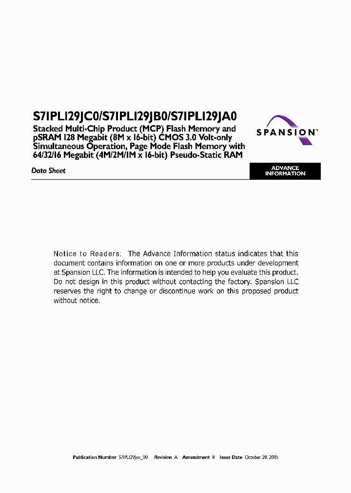 S71PL129JC006_1304155.PDF Datasheet