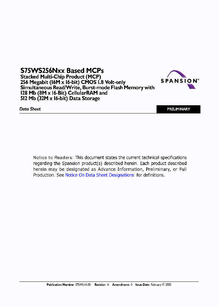 S75WS256NDFBFWMA_1097828.PDF Datasheet