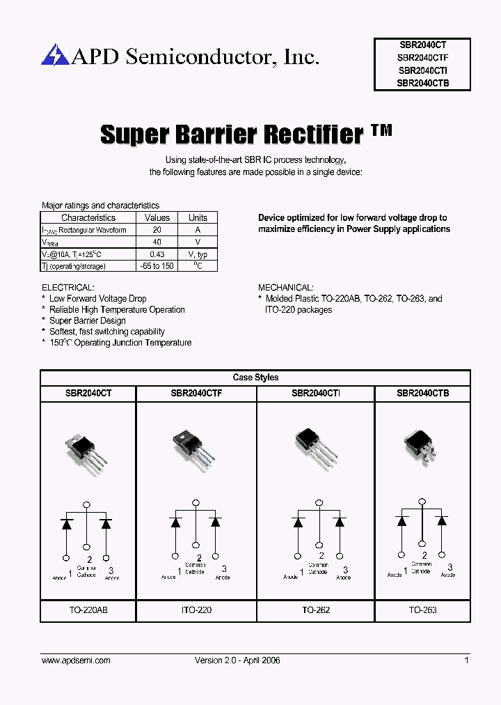 SBR2040CTI_1305414.PDF Datasheet