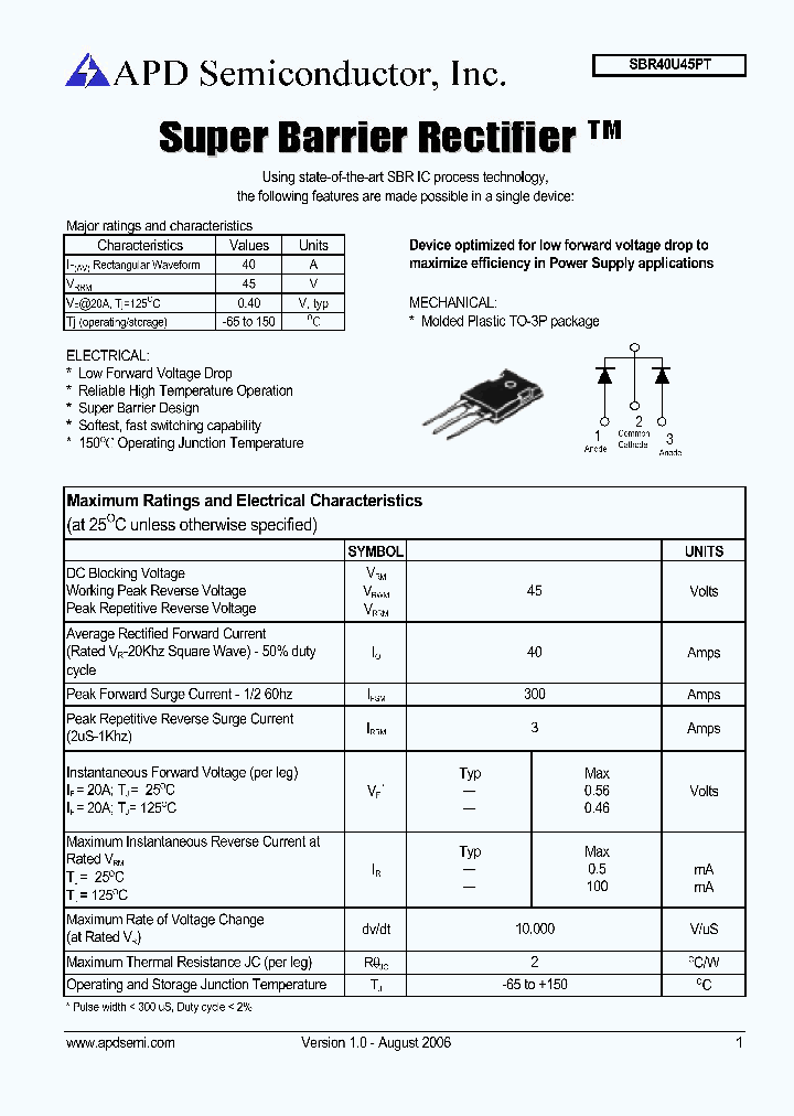 SBR40U45PT_1172809.PDF Datasheet