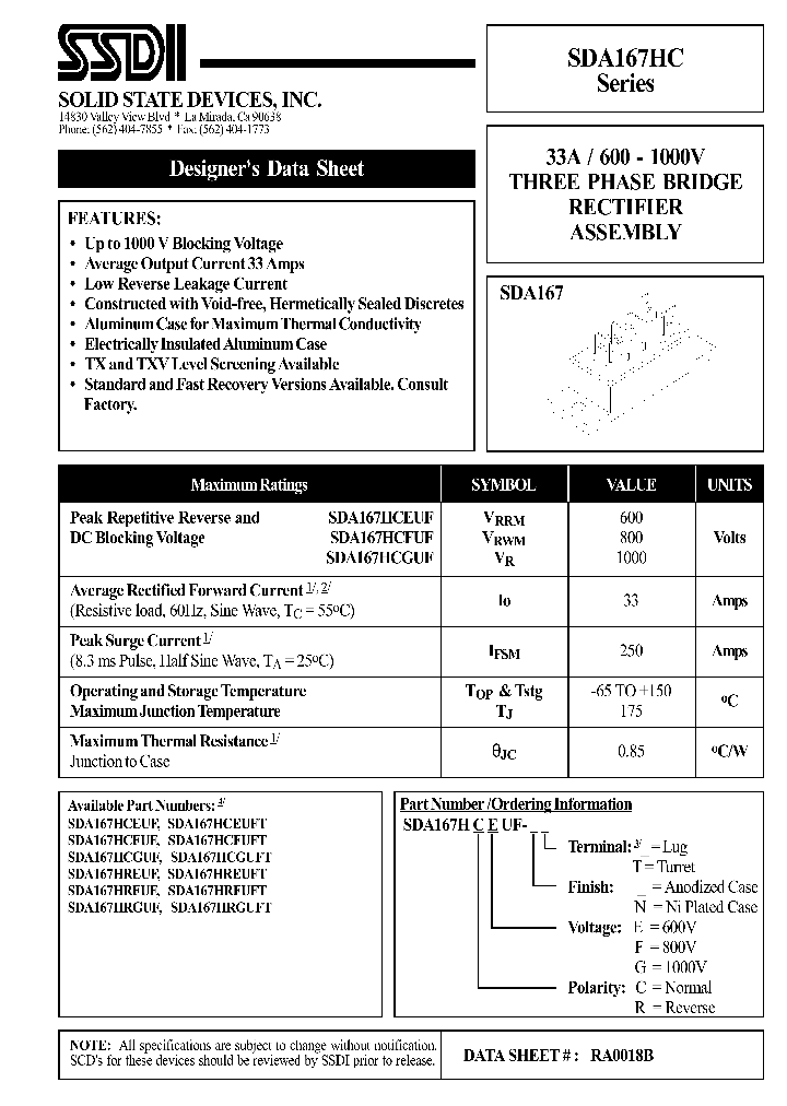 SDA167HCGUF_1306382.PDF Datasheet
