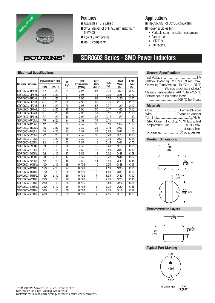 SDR0603-820KL_1306610.PDF Datasheet
