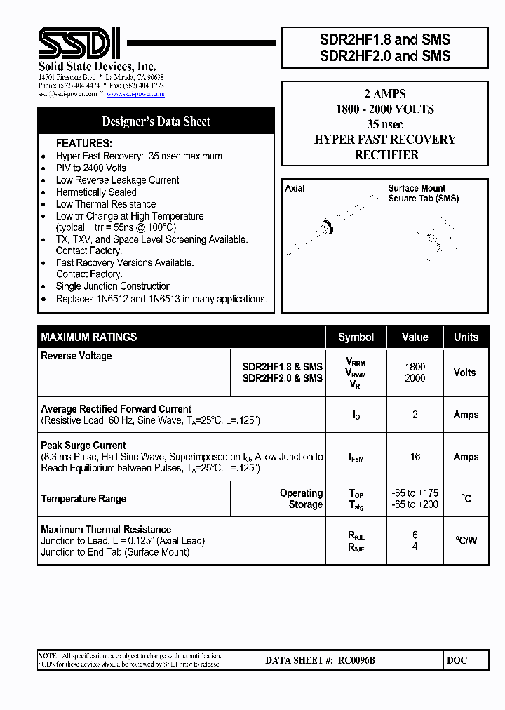SDR2HF20SMS_1306638.PDF Datasheet