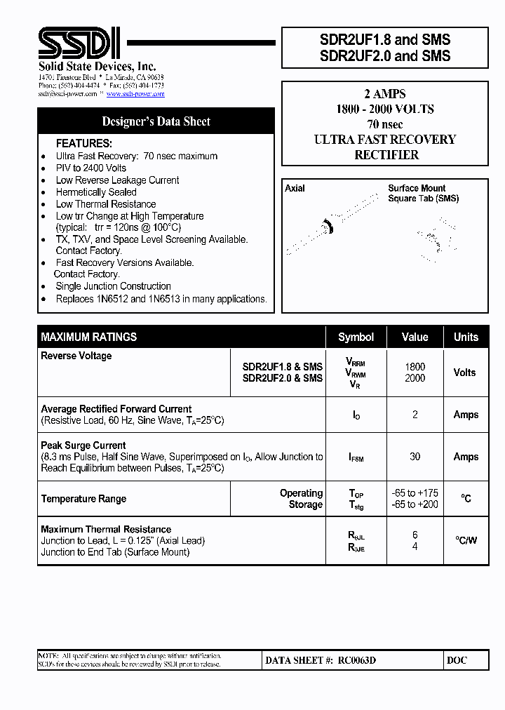 SDR2UF20SMS_1306640.PDF Datasheet