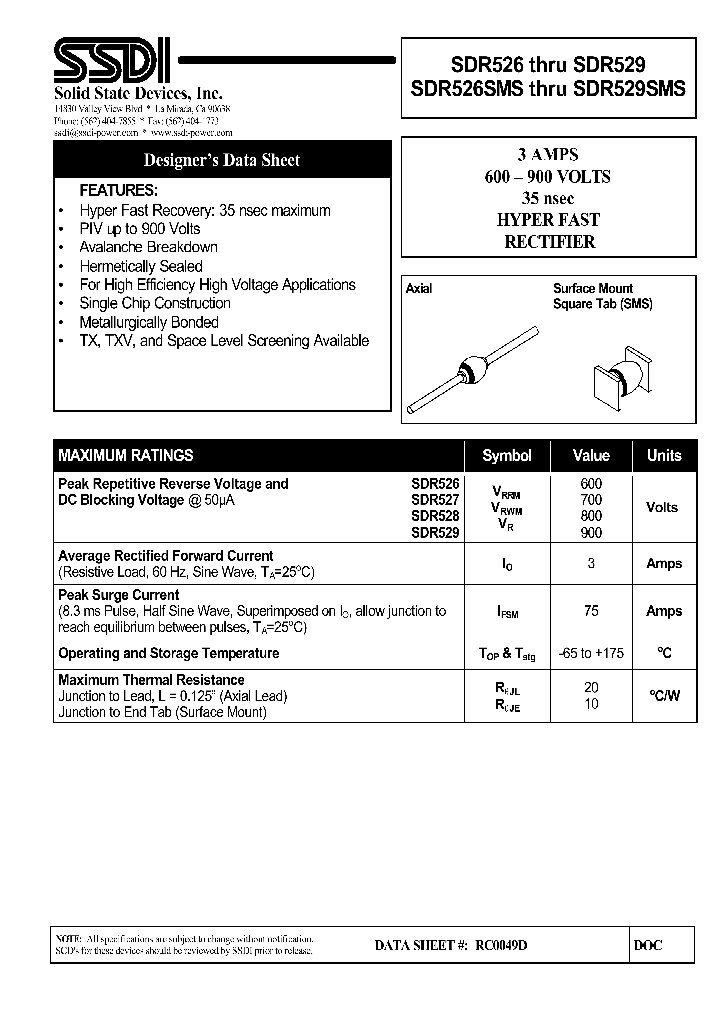SDR529SMS_1306659.PDF Datasheet