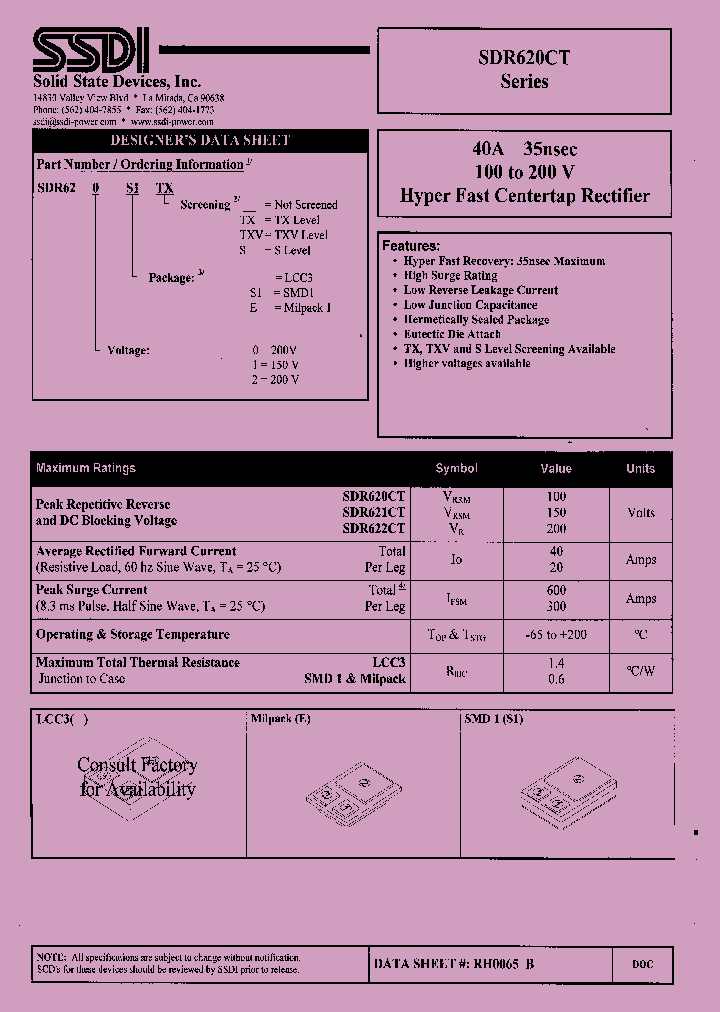 SDR620CT_1306665.PDF Datasheet