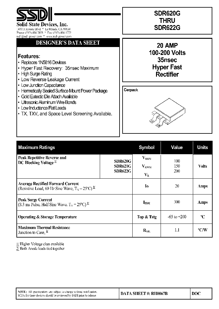 SDR622G_1306670.PDF Datasheet