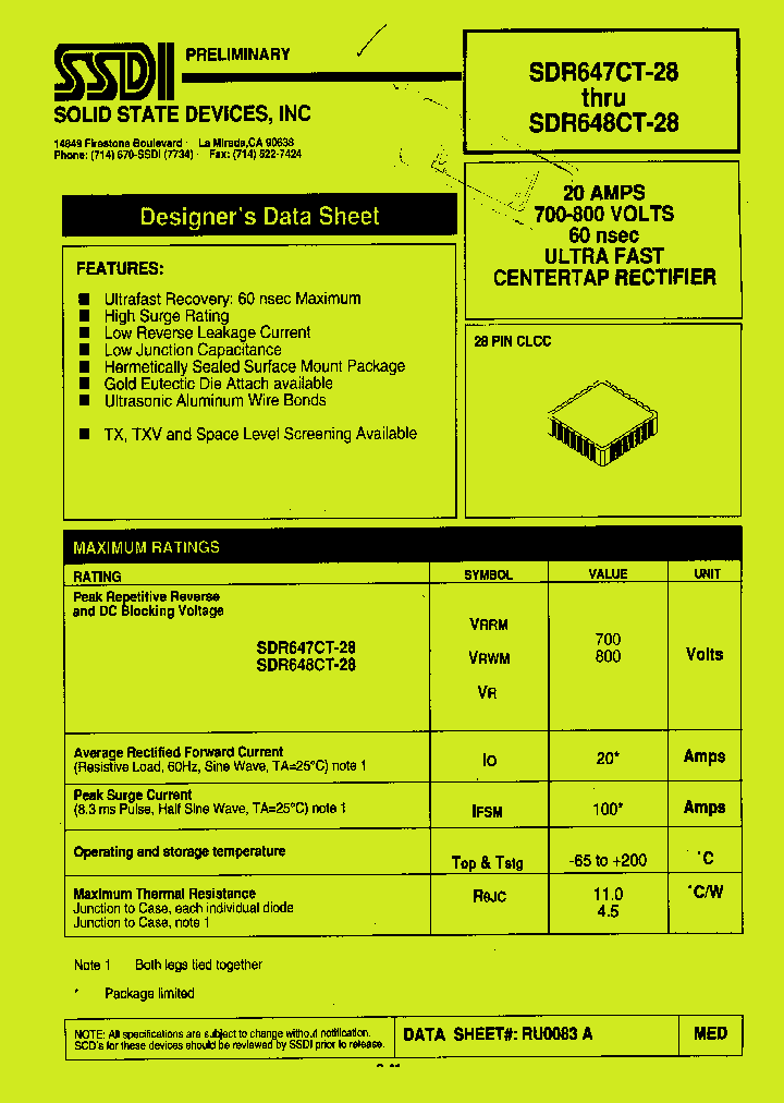 SDR628CT-28_1306680.PDF Datasheet