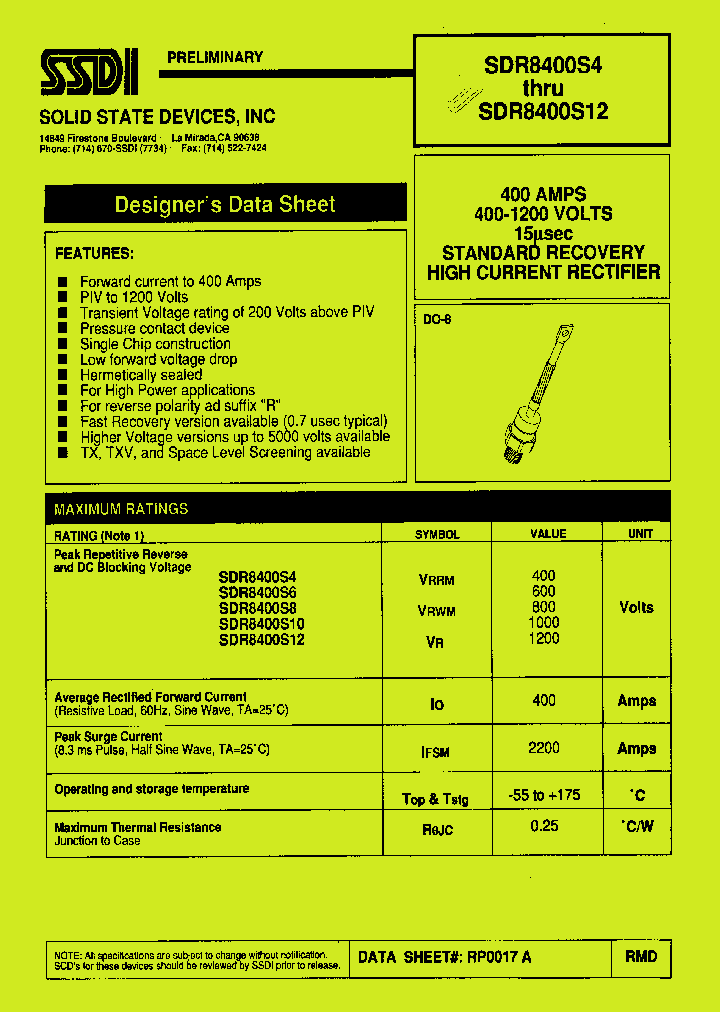 SDR8400S4_1306698.PDF Datasheet