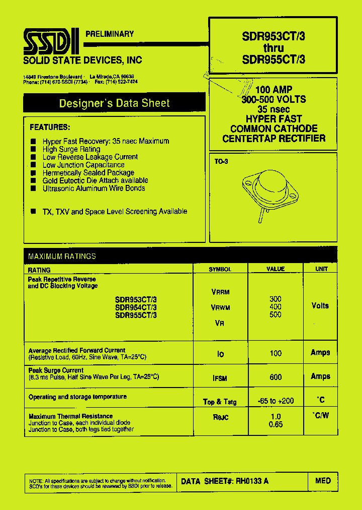 SDR955CT3_1306724.PDF Datasheet