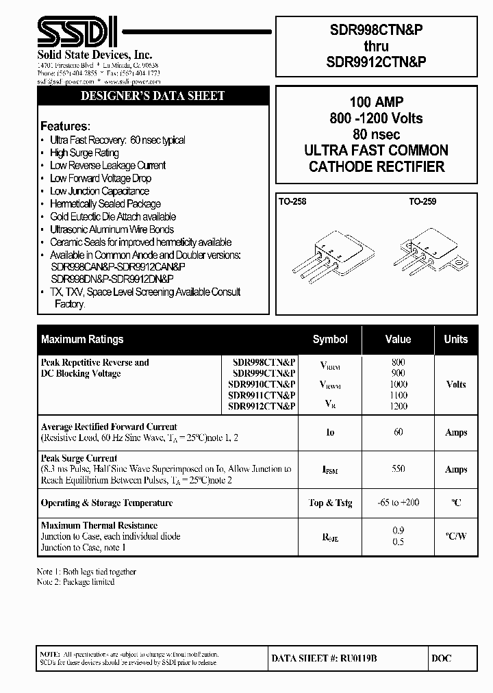 SDR999CTP_1306735.PDF Datasheet