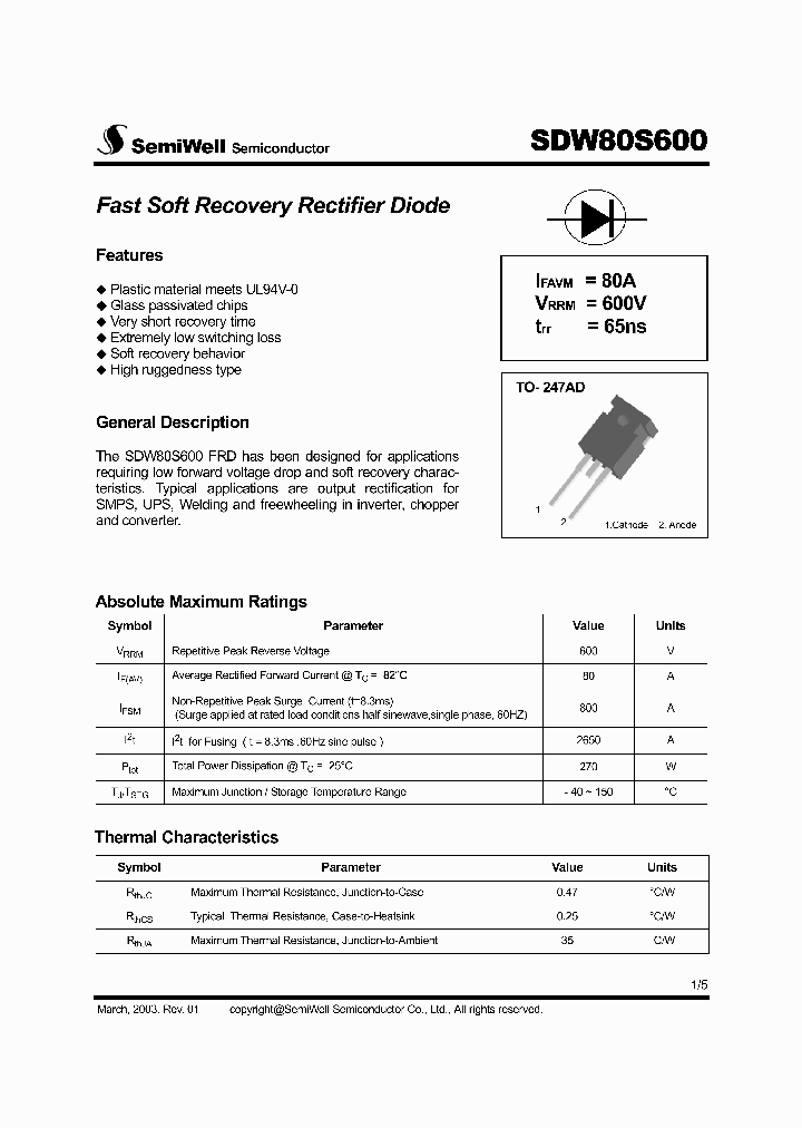 SDW80S600_1306798.PDF Datasheet