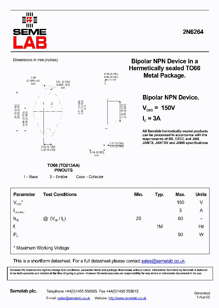 SF2N6264_1307052.PDF Datasheet