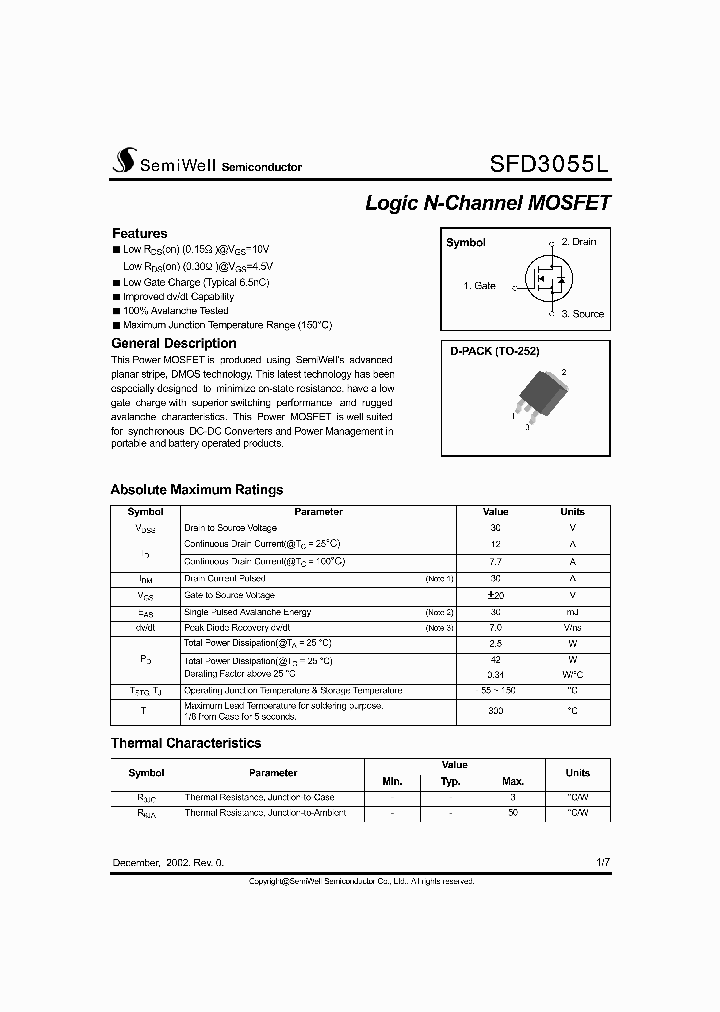 SFD3055_1307412.PDF Datasheet