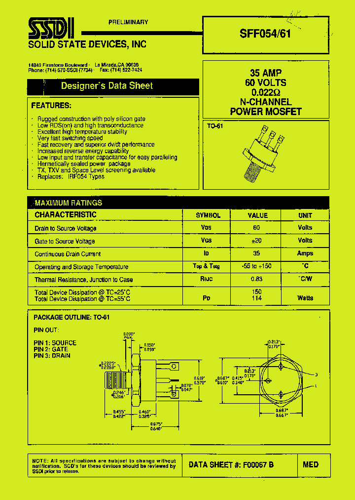 SFF05461_1307420.PDF Datasheet