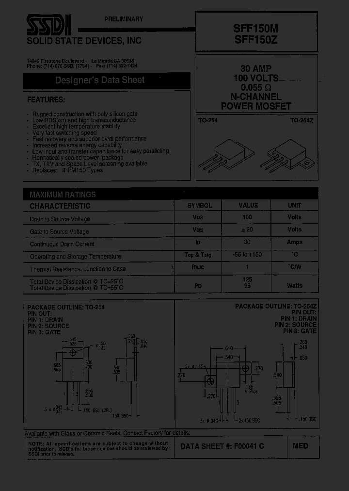 SFF150Z_1307448.PDF Datasheet