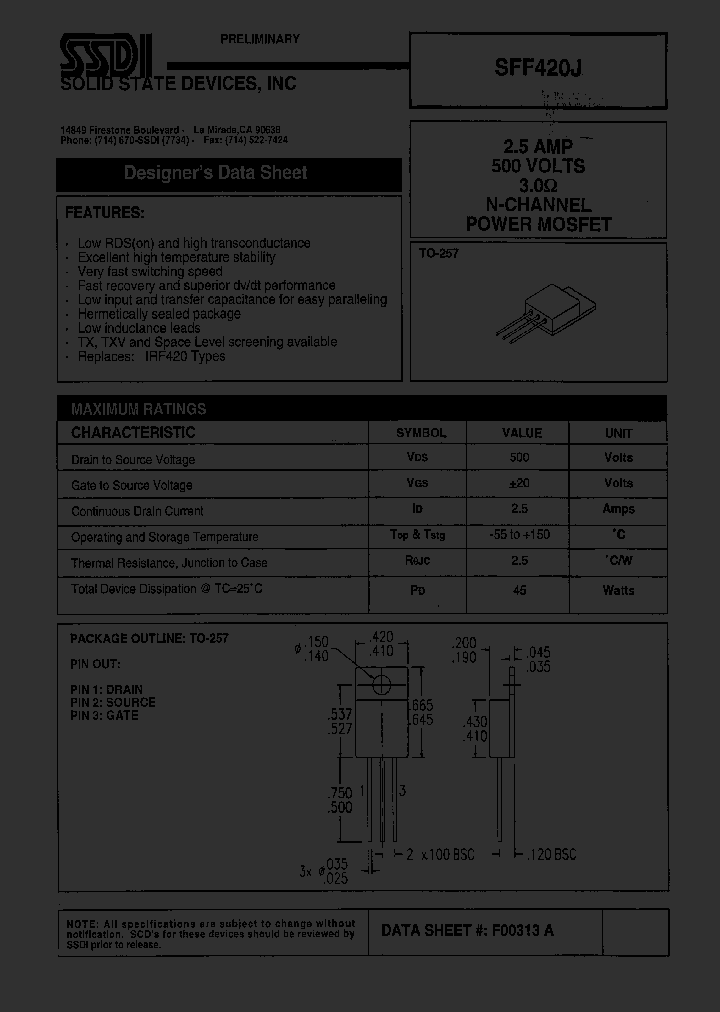 SFF420J_1307490.PDF Datasheet