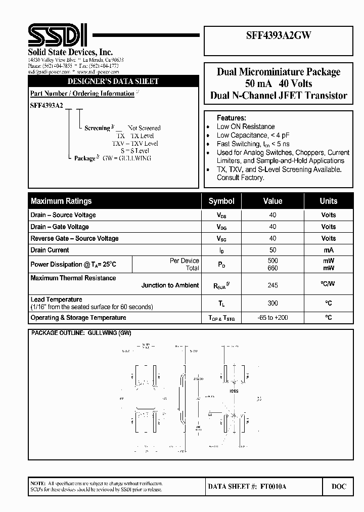 SFF4393A2GW_1307494.PDF Datasheet